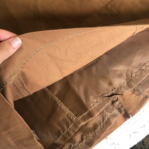 Carol Horn Vintage Sheath Linen Blend Dress Sz 10 Petite Brown 90s Minimalist - Picture 5 of 11